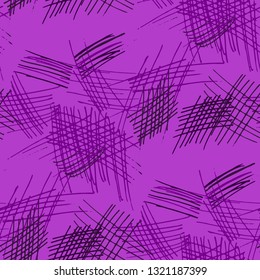 Various Strokes. Seamless Texture with chaotic Hand Drawn Lines. Modern Background for Paper, Wallpaper, Underwear. Vertical, Horizontal and Diagonal Strokes. Grunge Vector Texture