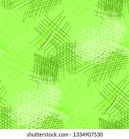 Various Strokes. Seamless Texture with chaotic Hand Drawn Lines. Trendy Background for Print, Wallpaper, Swimwear. Vertical, Horizontal and Diagonal Strokes. Grunge Vector Texture
