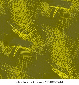Various Strokes. Seamless Texture with chaotic Hand Drawn Lines. Retro Background for Calico, Fabric, Print. Vertical, Horizontal and Diagonal Strokes. Grunge Vector Texture