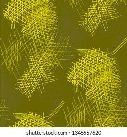 Various Strokes. Seamless Texture with chaotic Hand Drawn Lines. Retro Background for Chintz, Print, Swimwear. Vertical, Horizontal and Diagonal Strokes. Grunge Vector Texture