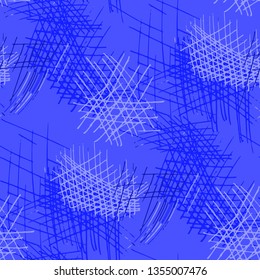 Various Strokes. Seamless Texture with chaotic Hand Drawn Lines. Retro Background for Cloth, Wallpaper, Linen. Vertical, Horizontal and Diagonal Strokes. Grunge Vector Texture
