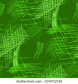 Various Strokes. Seamless Texture with chaotic Hand Drawn Lines. Trendy Background for Cloth, Wallpaper, Linen. Vertical, Horizontal and Diagonal Strokes. Grunge Vector Texture
