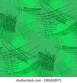 Various Strokes. Seamless Texture with chaotic Hand Drawn Lines. Vintage Background for Cloth, Wallpaper, Linen. Vertical, Horizontal and Diagonal Strokes. Grunge Vector Texture