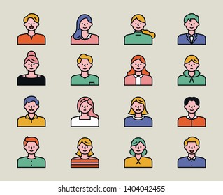 various style of avatar. flat design style minimal vector illustration