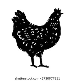 various style chicken illustration set