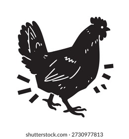various style chicken illustration set