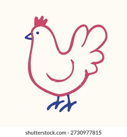 various style chicken illustration set