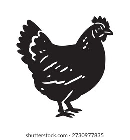 various style chicken illustration set