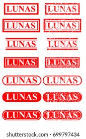 Various Style of Rubber Stamp : Lunas (Paid in Indonesia Language), Isolated on White