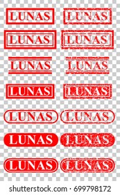 Various Style of Rubber Stamp : Lunas (Paid in Indonesia Language) at Transparent Effect Background