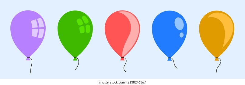 Various styled balloons set vector illustration