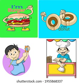 various styles and various fast food