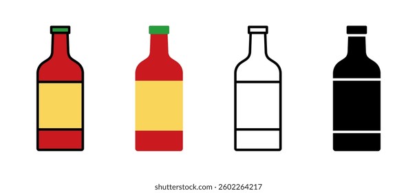 Various styles hot sauce icons. Vectors.