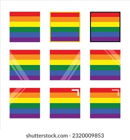 
verschiedene Arten von LGBTQ+-Quadrat-Symbol. Hochzeitstag, Vektorsymbol. Rainbow-Liebeskonzept. Menschenrechte und Toleranz. LGBT-Symbole für Homosexuelle und Lesben, Symbolvorlage. Vektorgrafik einzeln