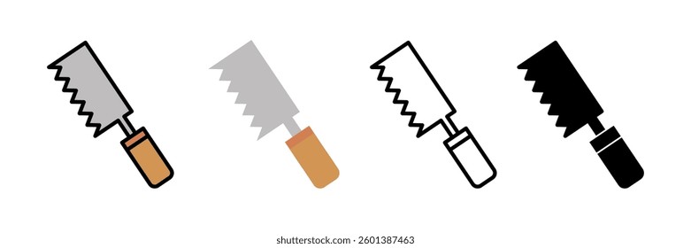 Various styles saw icon set. Vectors.