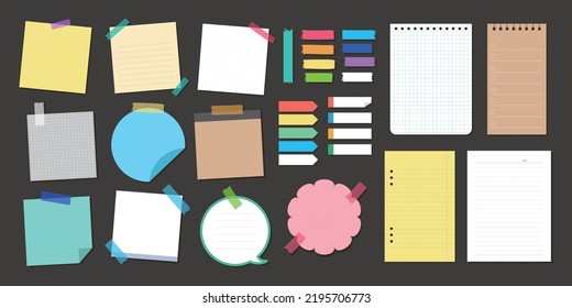 various styles and shapes of memo background paper that can be used to decorate diary
