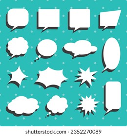 varios estilos de burbuja de expresión con dibujos animados en la sombra