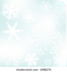 Varios diseños estilizados de copos de nieve para ilustración de invierno