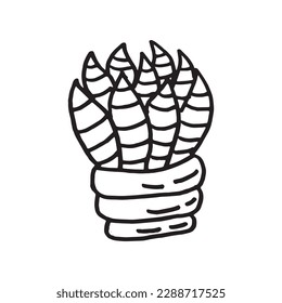 various succulent plants icon in simple style