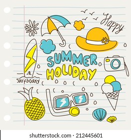 various summer doodles