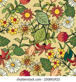 Various summer flowers.