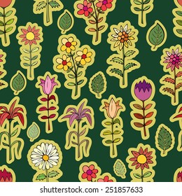 Various summer flowers.