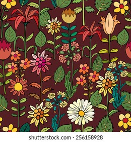 Various summer flowers.