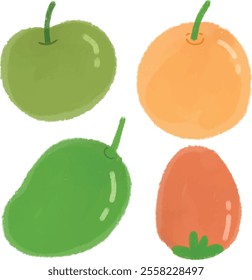 Various summer fruit doodle healthy