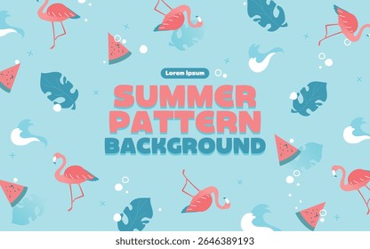 Various summer pattern background template