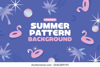 Modelo de fundo de vários padrões de verão
