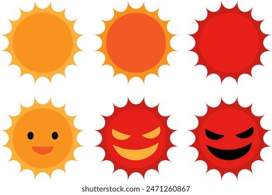 Various sun icon variation set