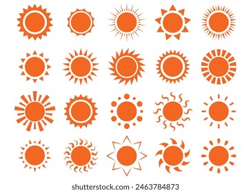 Various Sun Set Illustration. Various Sun Set Element. Various Sun Set Vector