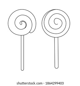 Diversos dulces para las vacaciones y para todos los días. Lollipop en forma de espiral, de forma abstracta
