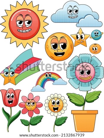 A various sweets on white background illustration