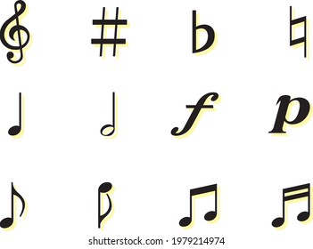 Various symbol sets of music