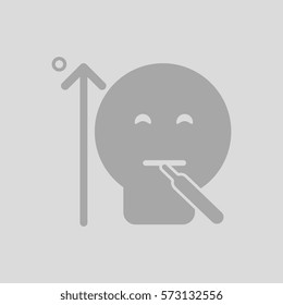various symptoms of Malaria on the human man with high temperature and thermometer in mouth