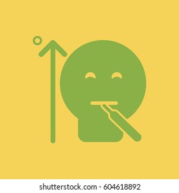 various symptoms of Malaria on the human man with high temperature and thermometer in mouth