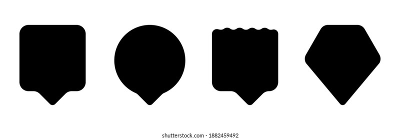 Various talk buttons. The area for writing in the speaking area. Speech space. stock vector on white background.