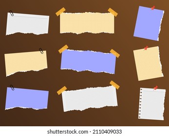 varias lágrimas de papel por diseño vectorial