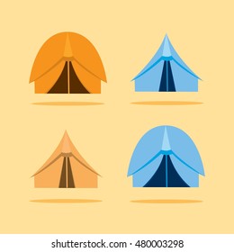Various Tent Icons Vector Illustration. Great icon tent for camp.