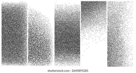 Various textured gradients transition smoothly from dark to light over a white background, showcasing unique patterns and tonal variations suitable for graphic design projects.