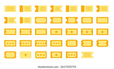Various Ticket and Coupon Icon Set