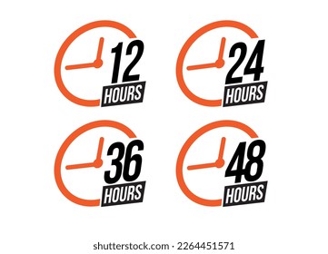 Various time stickers vector illustration
