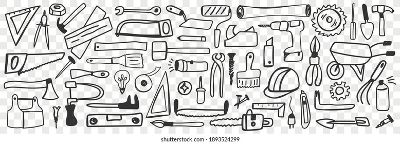 Various tools for repair doodle set