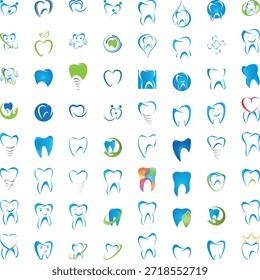 Coleção de vários dentes, dente, logotipo, ícone, coleção de logotipo