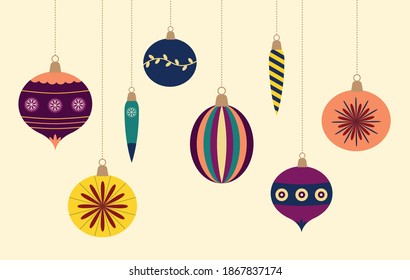 
Various traditional Christmas baubles set, christmas decoration