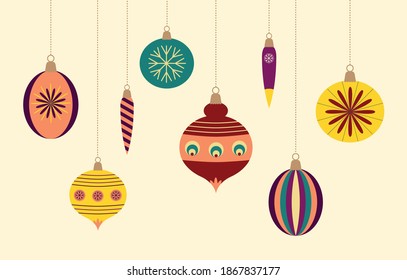 
Various traditional Christmas baubles set, christmas decoration