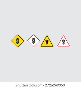Diversas señales de advertencia de semáforos para la seguridad vial y la sensibilización del conductor