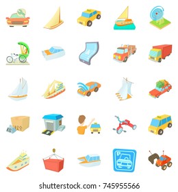 Various transportation icons set. Isometric set of 25 various transportation vector icons for web isolated on white background