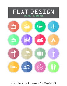 various travel icons with special design